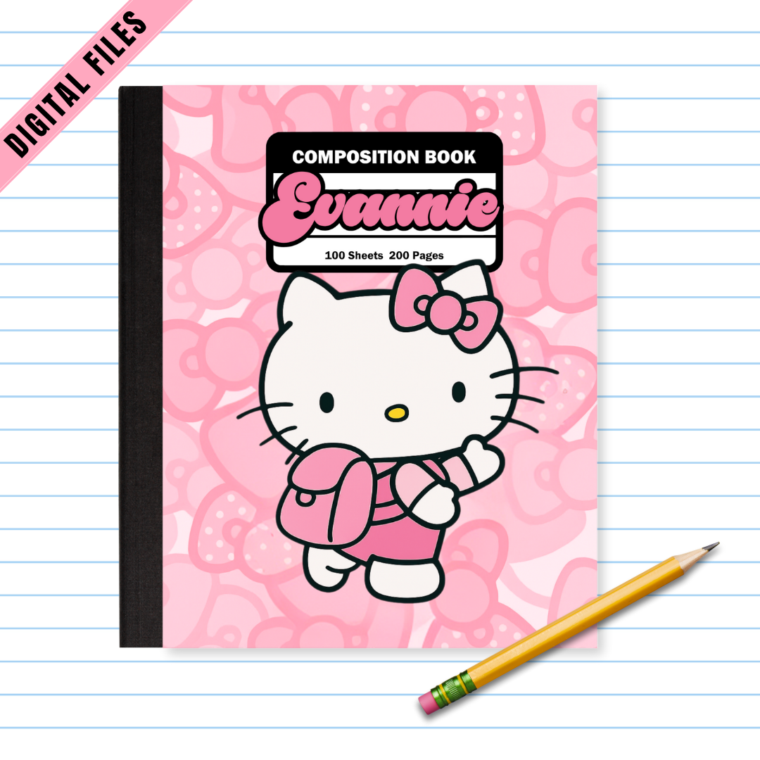 Editable Back-to-School Hello Kitty Supply Label Bundle | Canva Instant Download | Multiple Sizes in One File