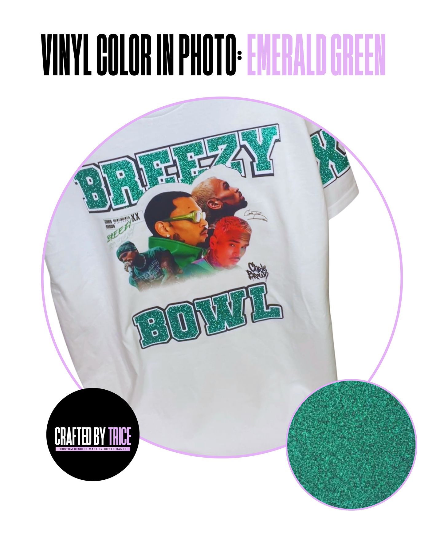 Custom Breezy Bowl T-shirt with Glitter Vinyl & DTF Print – Personalized Colors, Front & Back Design