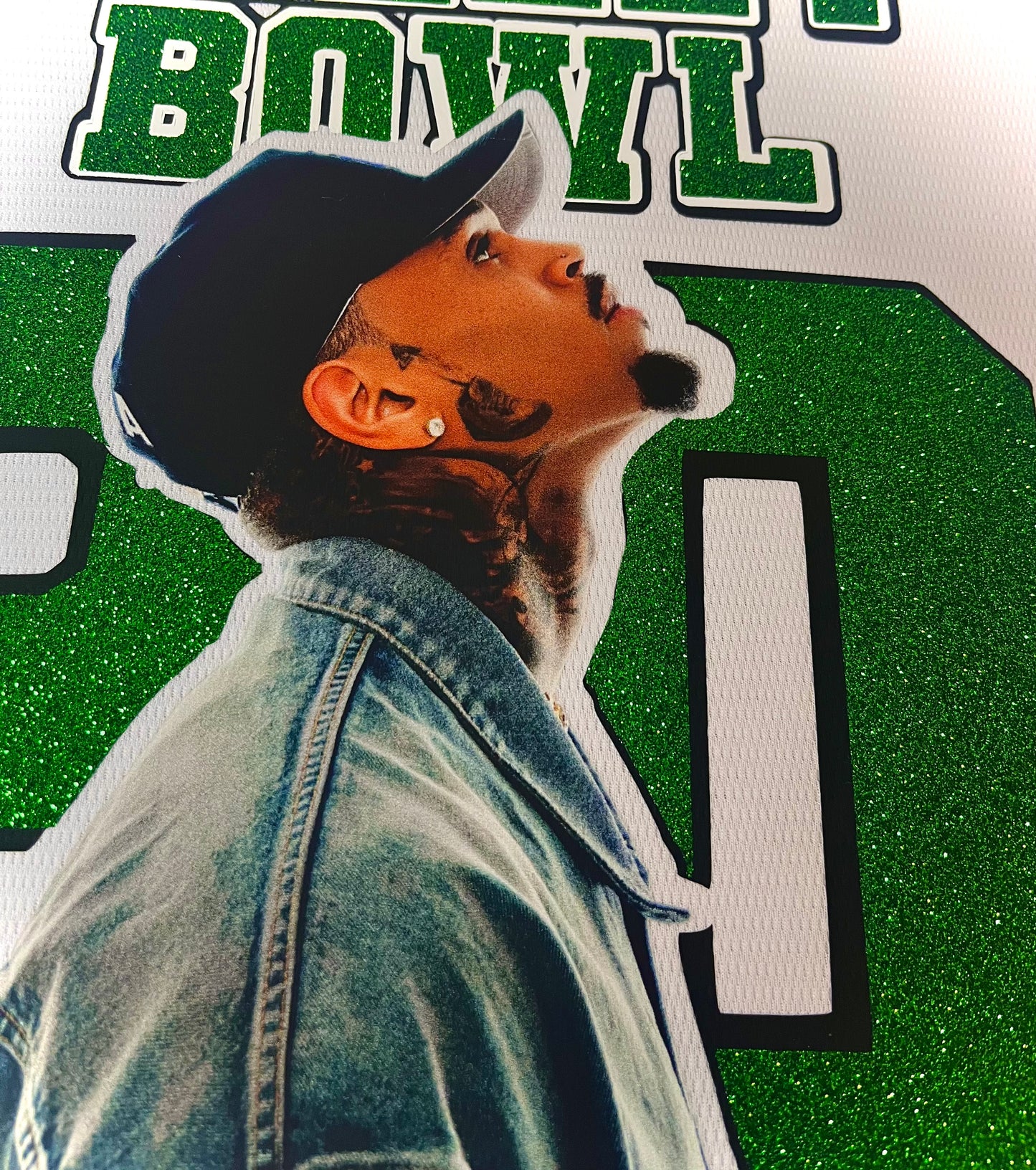 Custom Breezy Bowl Jersey with Glitter Vinyl & DTF Print – Personalized Colors, Front & Back Design