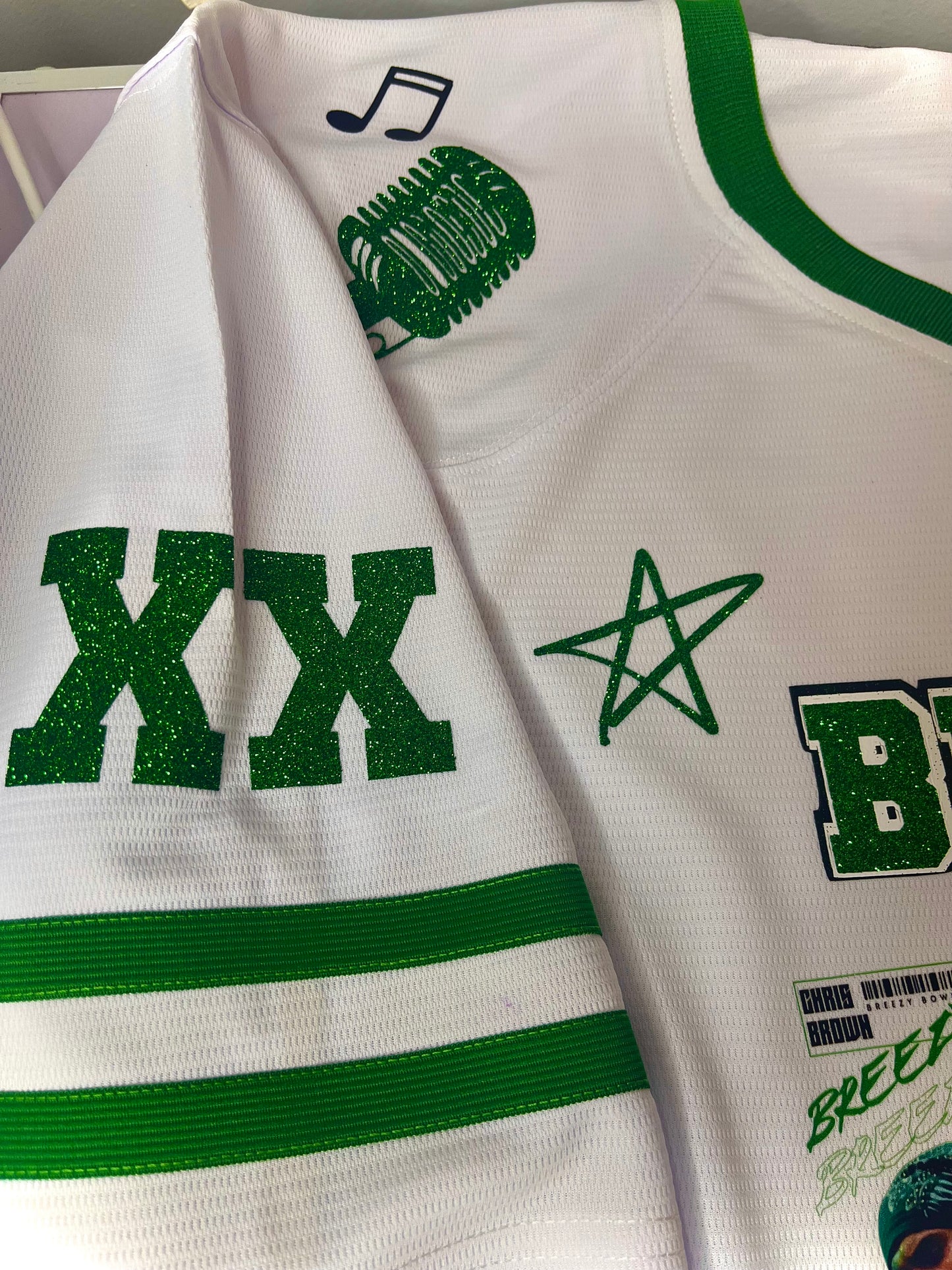 Custom Breezy Bowl Jersey with Glitter Vinyl & DTF Print – Personalized Colors, Front & Back Design