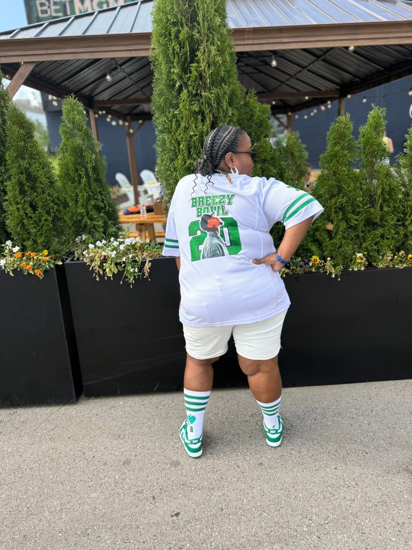 Custom Breezy Bowl Jersey with Glitter Vinyl & DTF Print – Personalized Colors, Front & Back Design
