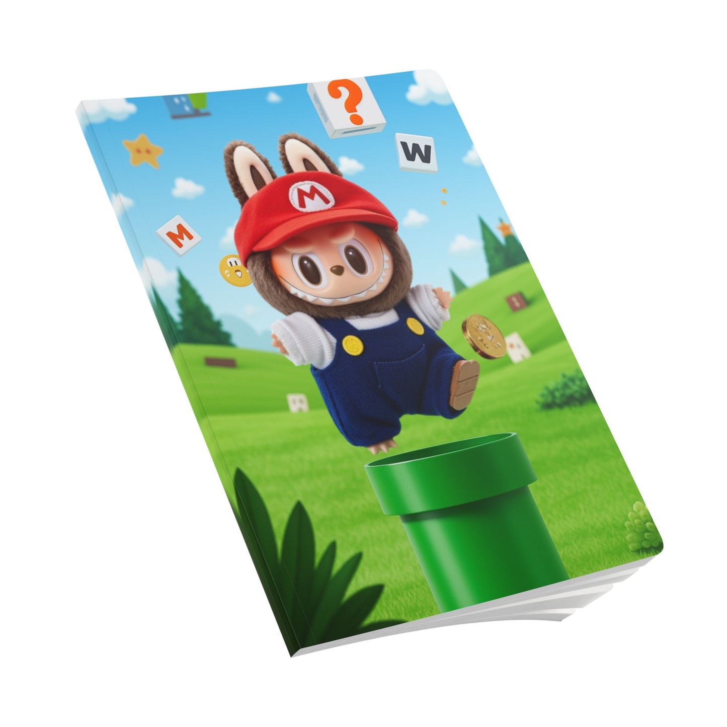 Cute Labubu Softcover Journal , Playful Notebook, Stationery, Gifts for Students, Retro Video Game Inspired
