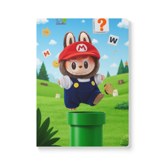 Cute Labubu Softcover Journal , Playful Notebook, Stationery, Gifts for Students, Retro Video Game Inspired