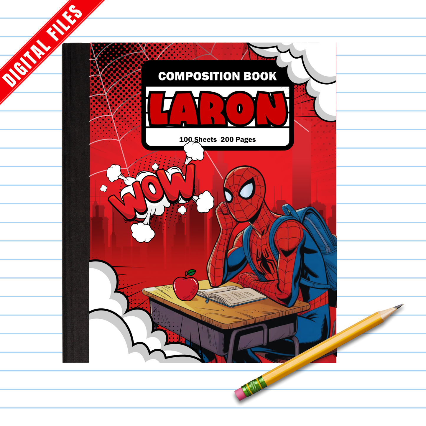 Spider-Inspired School Supply Labels | Editable Name Only Canva Template | PDF Download