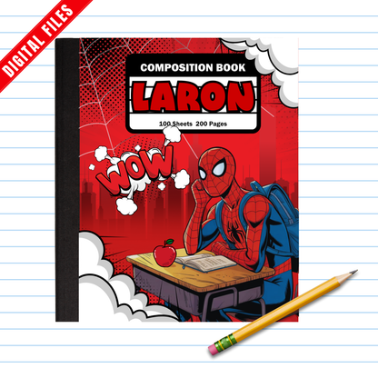 Spider-Inspired School Supply Labels | Editable Name Only Canva Template | PDF Download