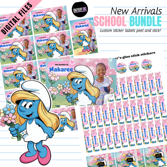 Editable School Supply Labels – Hello Kitty Theme & Matching Supply Stickers – Canva Template – Printable Kids Name Tags