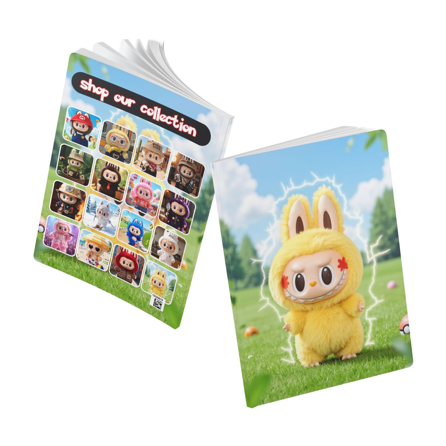 Cute Labubu Softcover Journal , Playful Notebook, Stationery, Gifts for Students, Anime Show Inspired