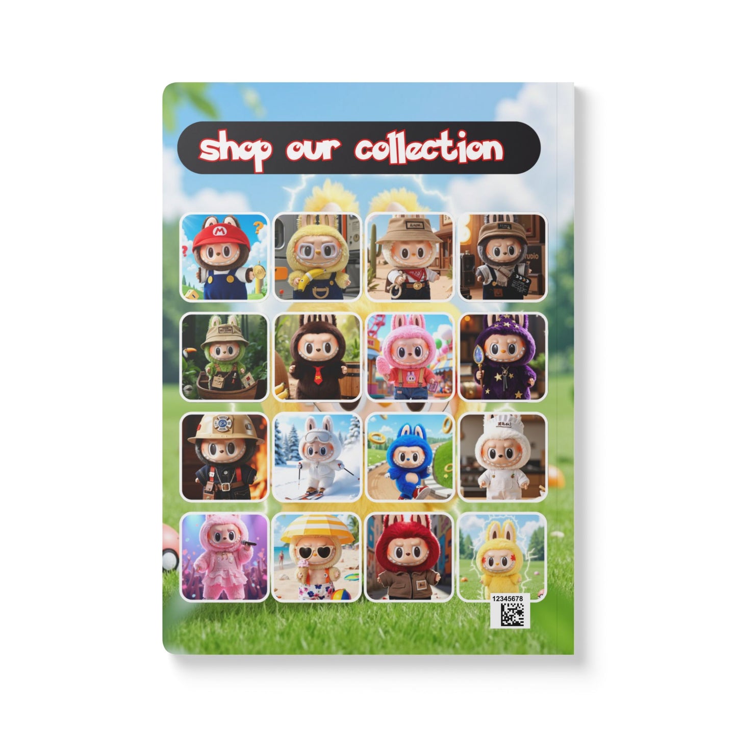 Cute Labubu Softcover Journal , Playful Notebook, Stationery, Gifts for Students, Anime Show Inspired