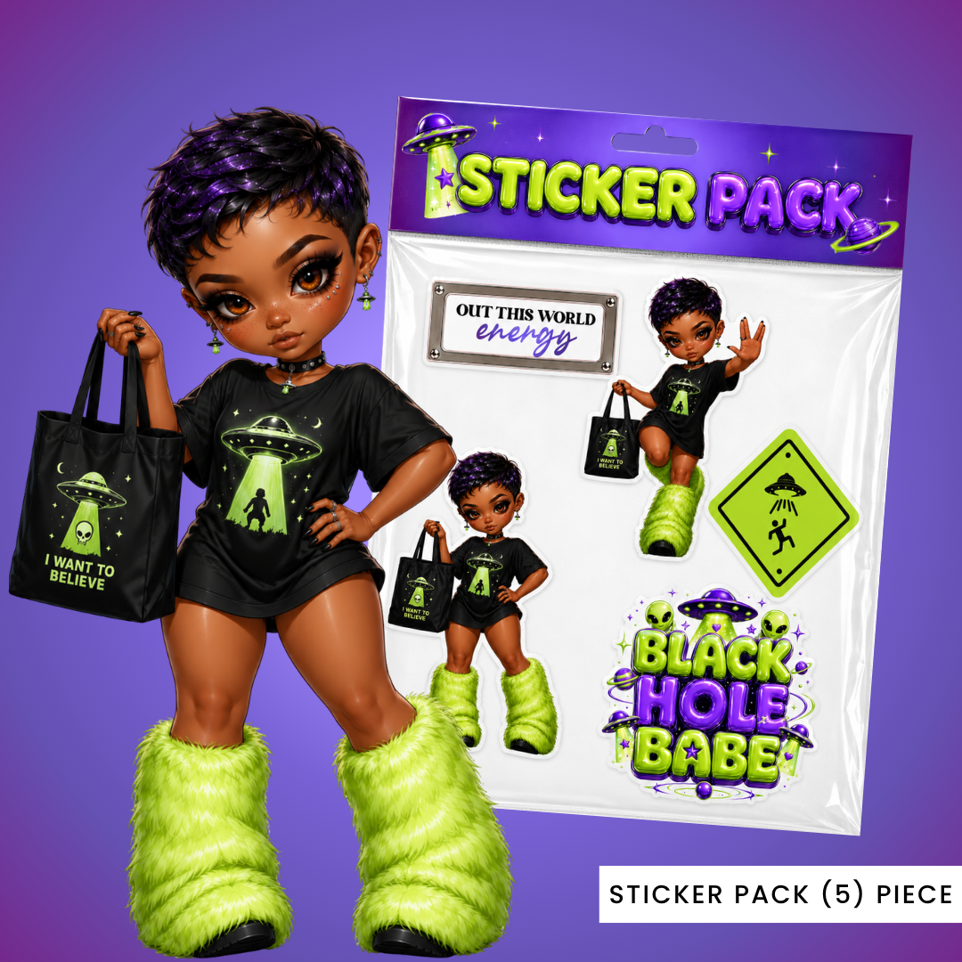 UFO Locker Illusion Bag, Sticker Pack, Composition Notebook (Digital Download)