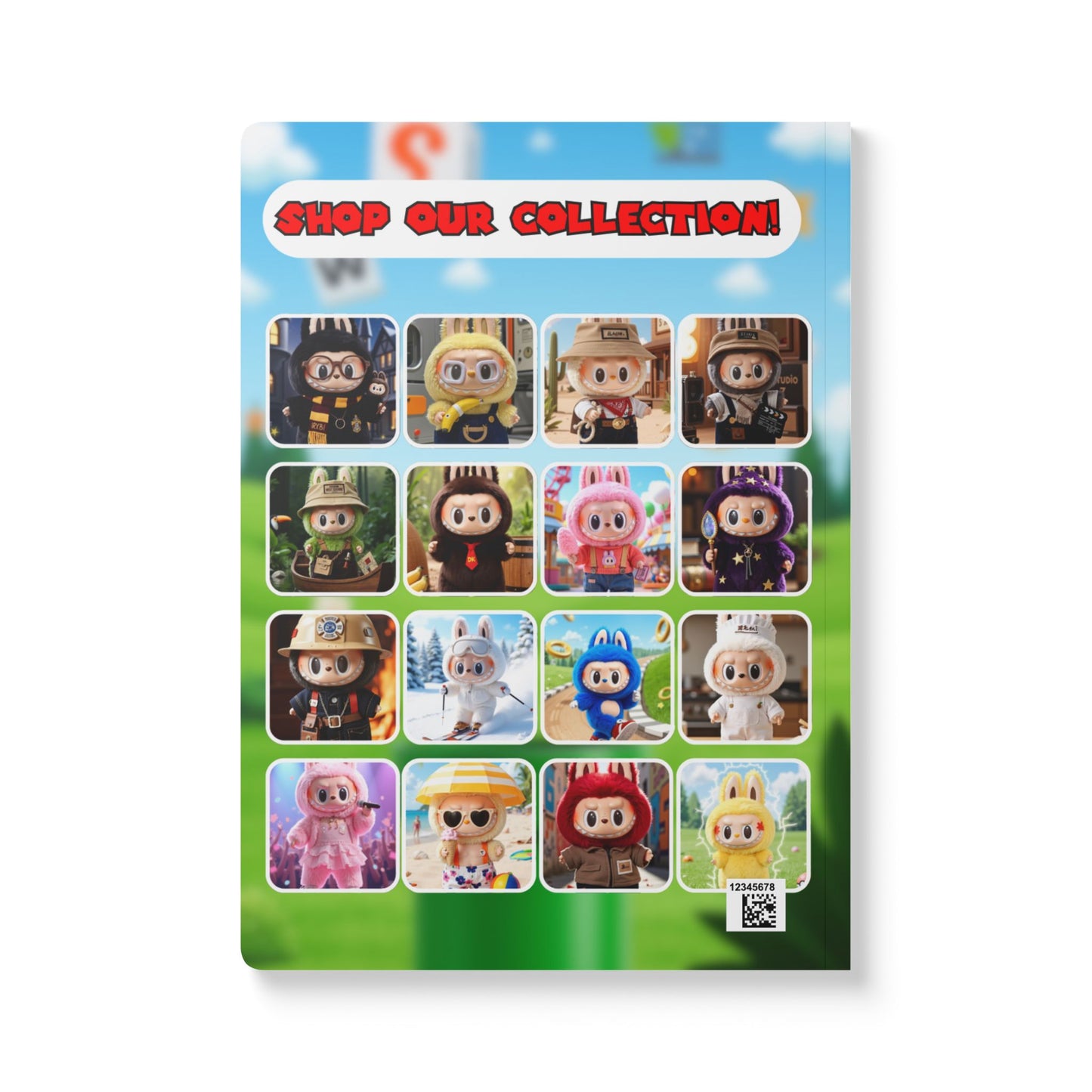 Cute Labubu Softcover Journal , Playful Notebook, Stationery, Gifts for Students, Retro Video Game Inspired