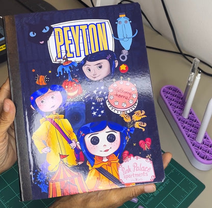 Coraline Inspired Composition Notebook Stickers | 7x10 Inch PDF Instant Download