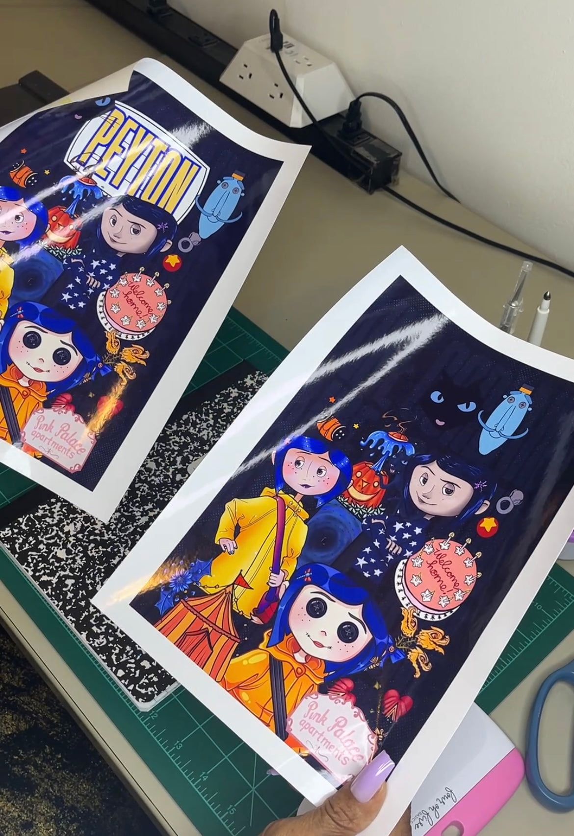 Coraline Inspired Composition Notebook Stickers | 7x10 Inch PDF Instant Download