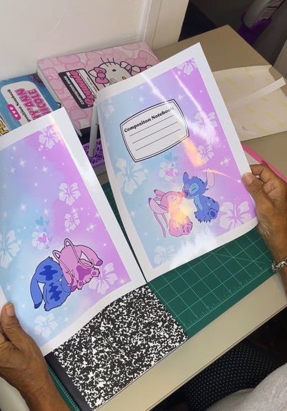 Glossy Vinyl Composition Notebook Stickers – Front and Back Covers