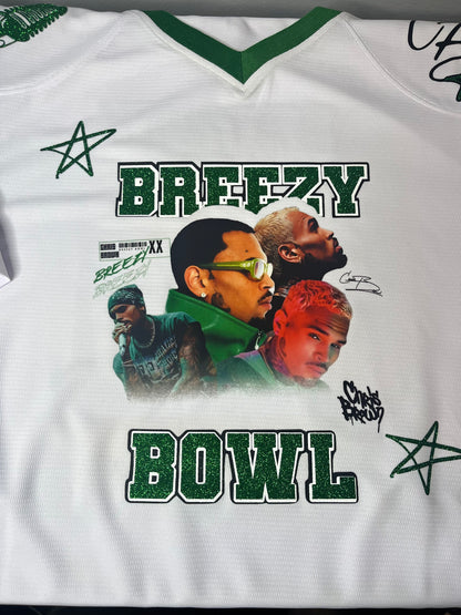 Custom Breezy Bowl Jersey with Glitter Vinyl & DTF Print – Personalized Colors, Front & Back Design