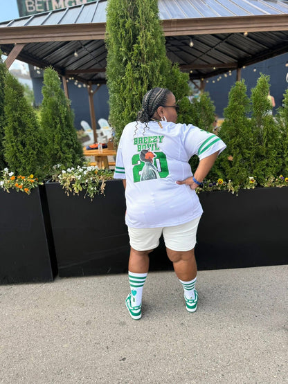 Custom Breezy Bowl Jersey with Glitter Vinyl & DTF Print – Personalized Colors, Front & Back Design