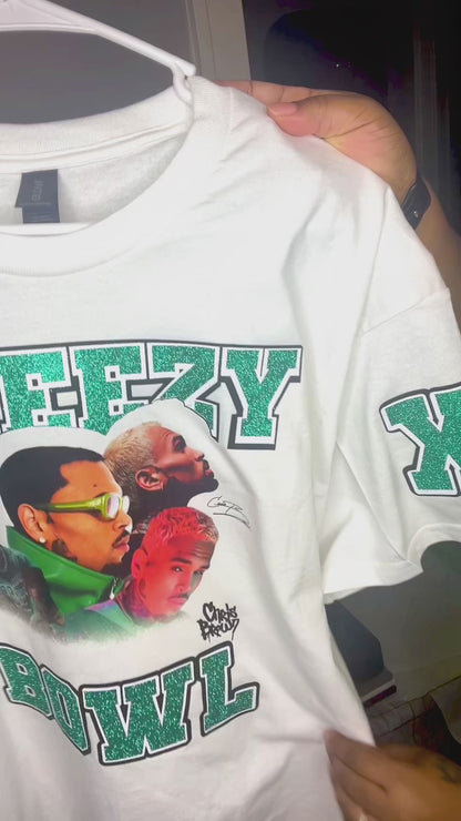 Custom Breezy Bowl T-shirt with Glitter Vinyl & DTF Print – Personalized Colors, Front & Back Design